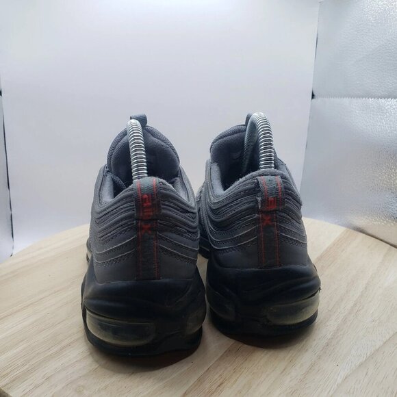 NIKE AIR MAX 97 BG COOL GREY CRIMSON ORANGE BLACK SILVER BULLET 90 95 7.5 women - Picture 5 of 7